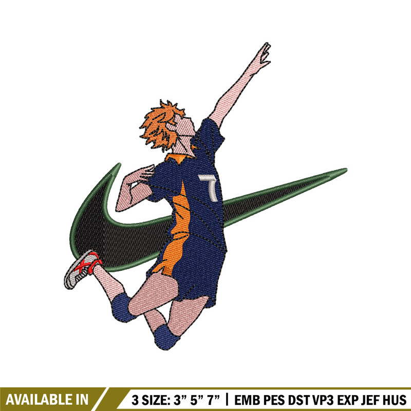 Hinata x nike embroidery design, Haikyuu embroidery, Nike design, Embroidery shirt, Embroidery file, Digital download.jpg