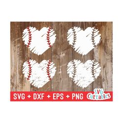 baseball heart svg - softball heart svg - distressed - grunge - cut file - svg - dxf - eps - png - silhouette - cricut - digital download