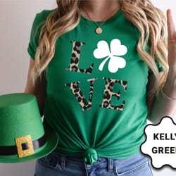 cute love patricks day shirt, st. patricks day shirt, leopard love shirt, shenanigans shirt, st. patricks day shirt for