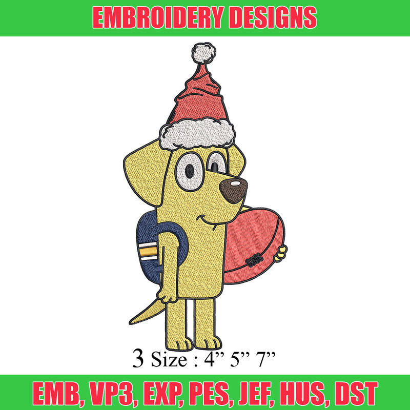 Lucky chrismas hat Embroidery Design, Bluey Embroidery, Embroidery File, Brand Embroidery, Logo shirt, Digital download.jpg