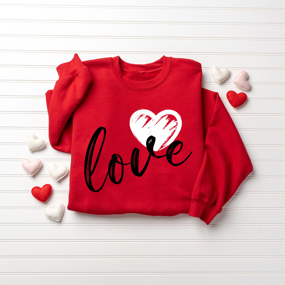 Cute Love Sweatshirt, Valentines Heart Sweatshirt, Women Valentine Gift, Valentines Day Shirt, Valentines Sweater, Valentine Crewneck - 3.jpg