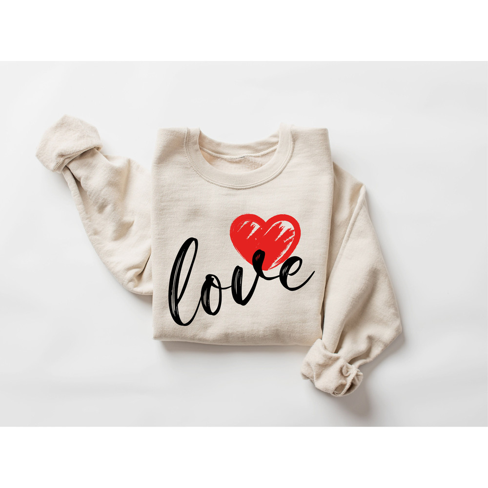 Cute Love Sweatshirt, Valentines Heart Sweatshirt, Women Valentine Gift, Valentines Day Shirt, Valentines Sweater, Valentine Crewneck - 4.jpg
