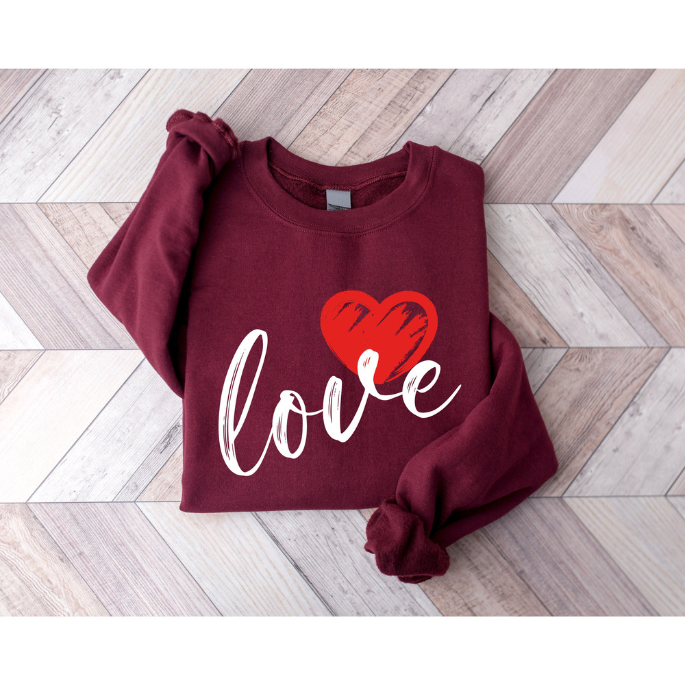Cute Love Sweatshirt, Valentines Heart Sweatshirt, Women Valentine Gift, Valentines Day Shirt, Valentines Sweater, Valentine Crewneck - 8.jpg