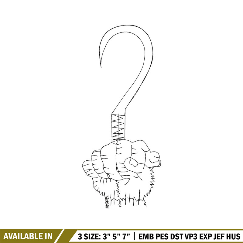Hook design embroidery design, Hook embroidery, Embroidery file, Embroidery shirt, Emb design, Digital download.jpg