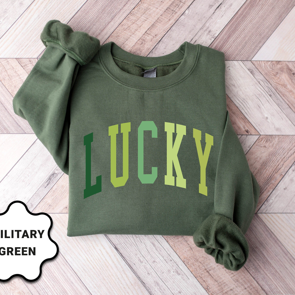 Cute Lucky Sweatshirt, Funny St Patrick's Day Sweatshirt, Happy Shamrock Shirt, Irish Shirt, Women's St Patricks Day Shirt - 1.jpg