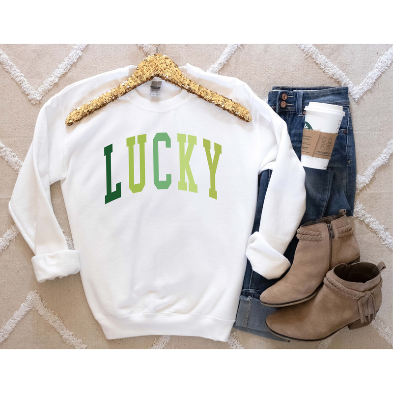 Cute Lucky Sweatshirt, Funny St Patrick's Day Sweatshirt, Happy Shamrock Shirt, Irish Shirt, Women's St Patricks Day Shirt - 2.jpg