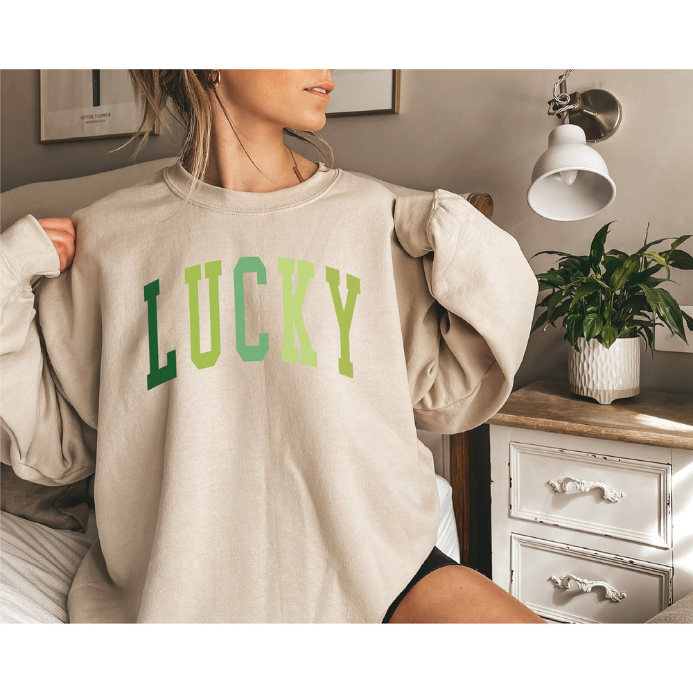 Cute Lucky Sweatshirt, Funny St Patrick's Day Sweatshirt, Happy Shamrock Shirt, Irish Shirt, Women's St Patricks Day Shirt - 4.jpg