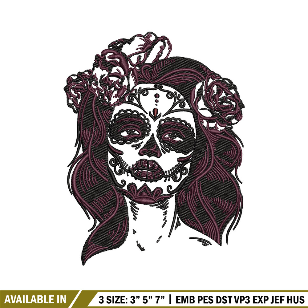 Horror girl embroidery design, Horror embroidery, Embroidery file, Embroidery shirt, Emb design, Digital download.jpg