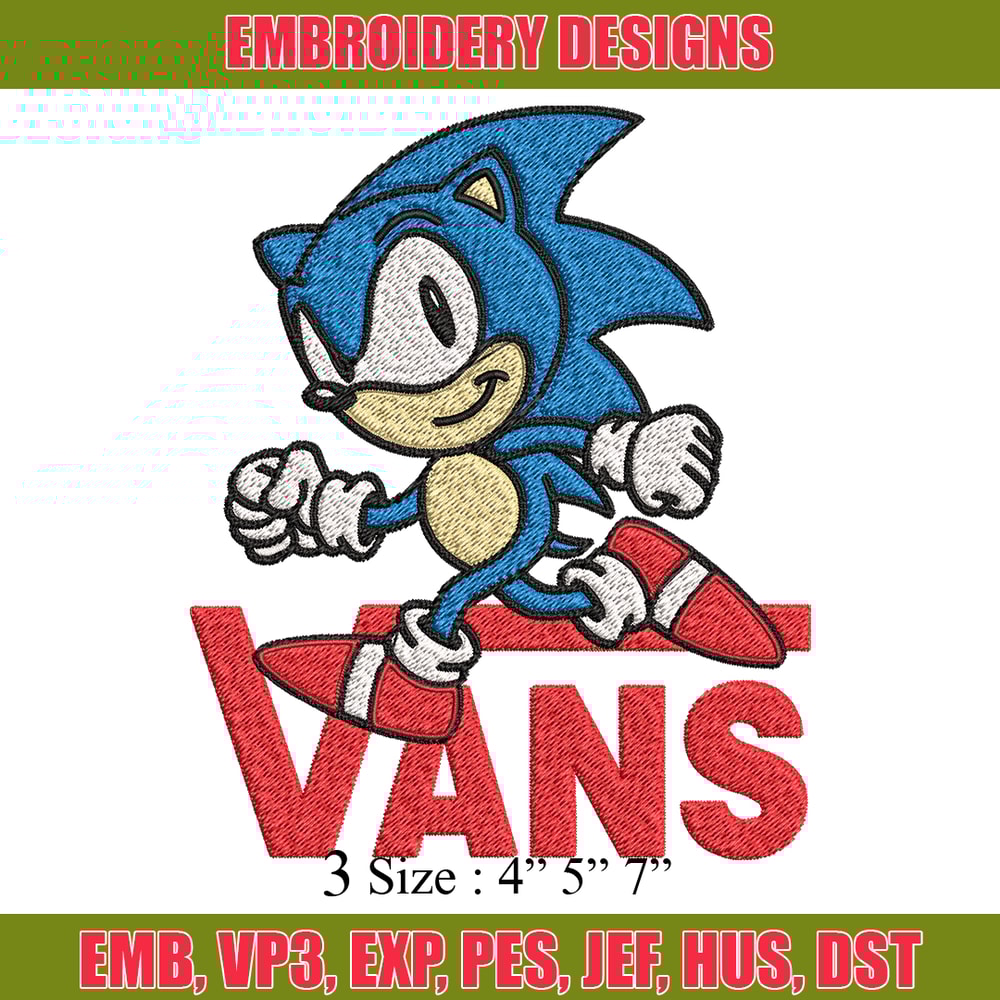 Vans Sonic Embroidery design, Vans Sonic Embroidery, cartoon design, Embroidery File, cartoon shirt, Instant download..jpg