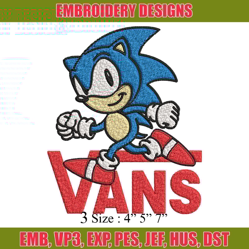 Vans Sonic Embroidery design, Vans Sonic Embroidery, cartoon design, Embroidery File, cartoon shirt, Instant download..jpg