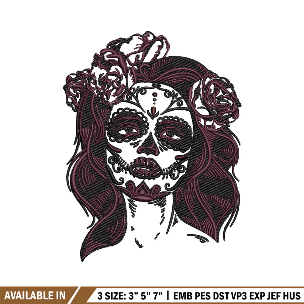 Horror girl embroidery design, Horror embroidery, Embroidery file, Embroidery shirt, Emb design, Digital download.jpg