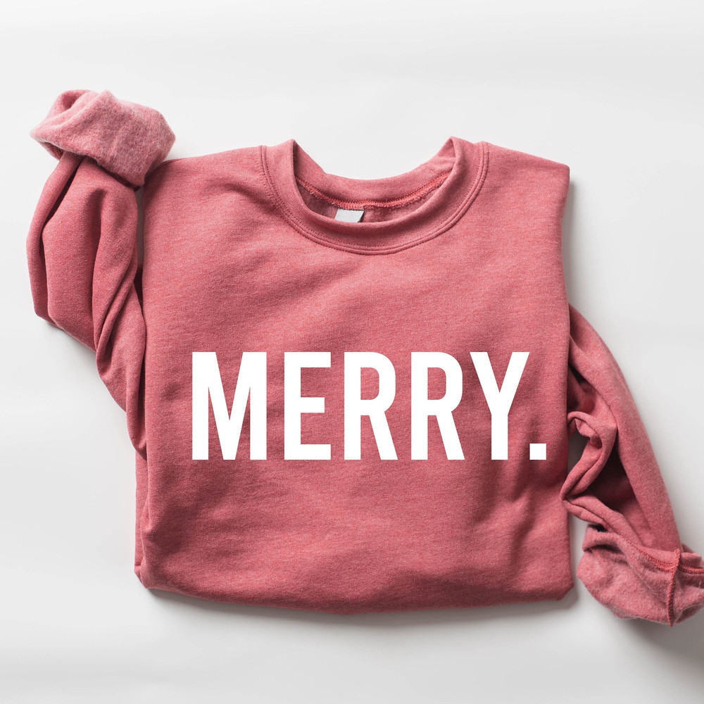 Cute Merry Sweatshirt, Christmas Sweatshirt, Holiday Sweater, Holiday Sweatshirt, Christmas Shirt, Winter Shirt, Womens Christmas Sweatshirt - 1.jpg
