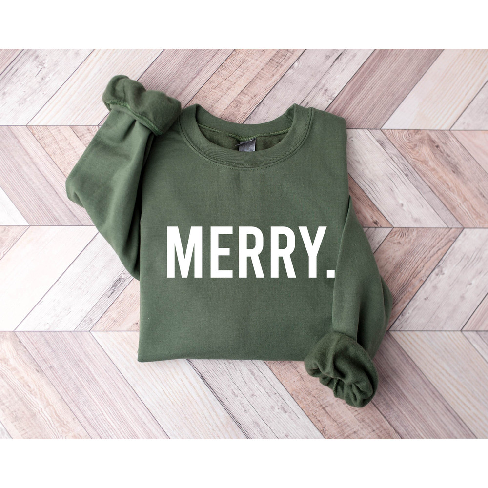 Cute Merry Sweatshirt, Christmas Sweatshirt, Holiday Sweater, Holiday Sweatshirt, Christmas Shirt, Winter Shirt, Womens Christmas Sweatshirt - 2.jpg