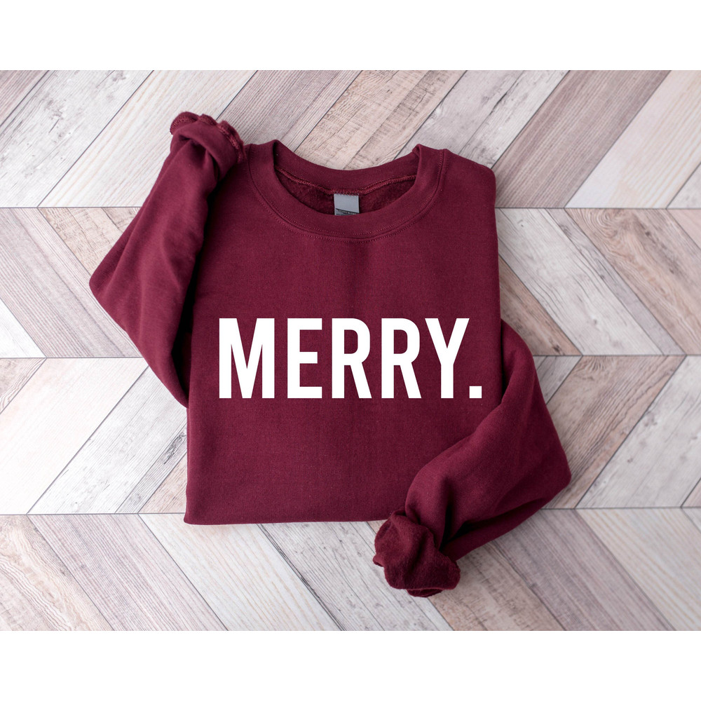 Cute Merry Sweatshirt, Christmas Sweatshirt, Holiday Sweater, Holiday Sweatshirt, Christmas Shirt, Winter Shirt, Womens Christmas Sweatshirt - 5.jpg