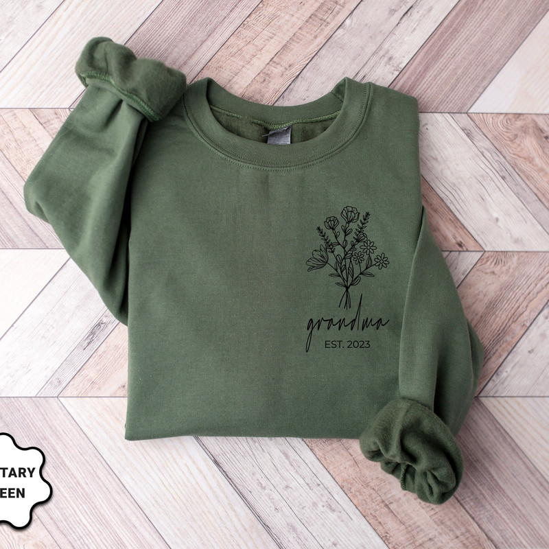 Cute Personalized Grandma Est Sweatshirt, Mothers Day Gift, Gift for Grandmother, Grandma Announcement, Nana Shirt, Granny Shirt, Gigi Tee - 2.jpg