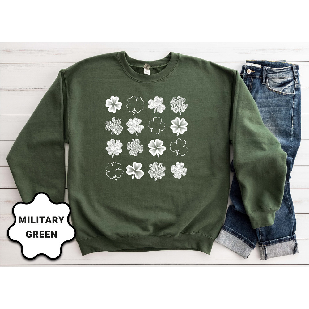 Cute Shamrocks Sweatshirt, Womens St Patrick's Day Sweatshirt, Happy Shamrock Shirt, Irish Shirt, Lucky St Patricks Day Shirt - 2.jpg