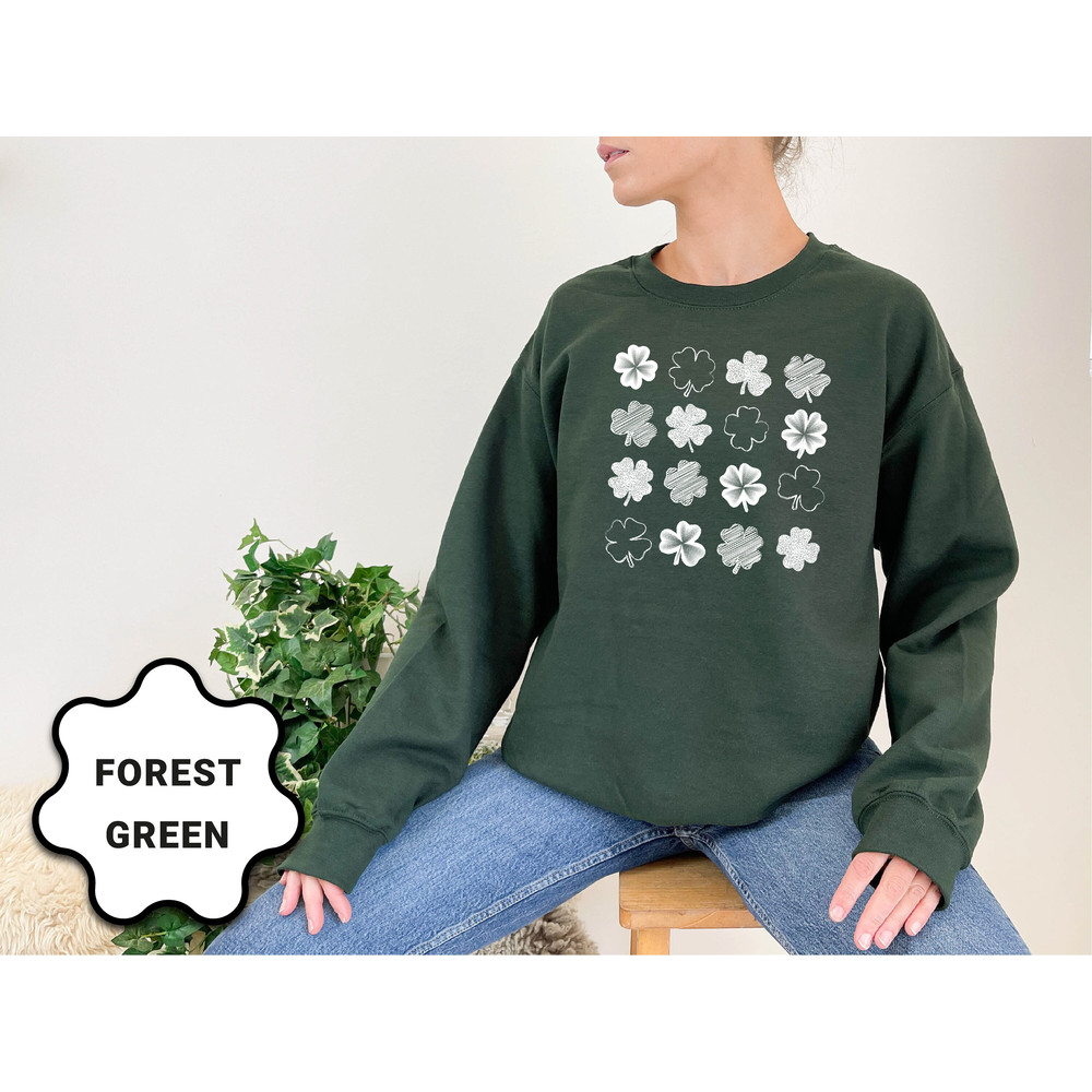 Cute Shamrocks Sweatshirt, Womens St Patrick's Day Sweatshirt, Happy Shamrock Shirt, Irish Shirt, Lucky St Patricks Day Shirt - 4.jpg