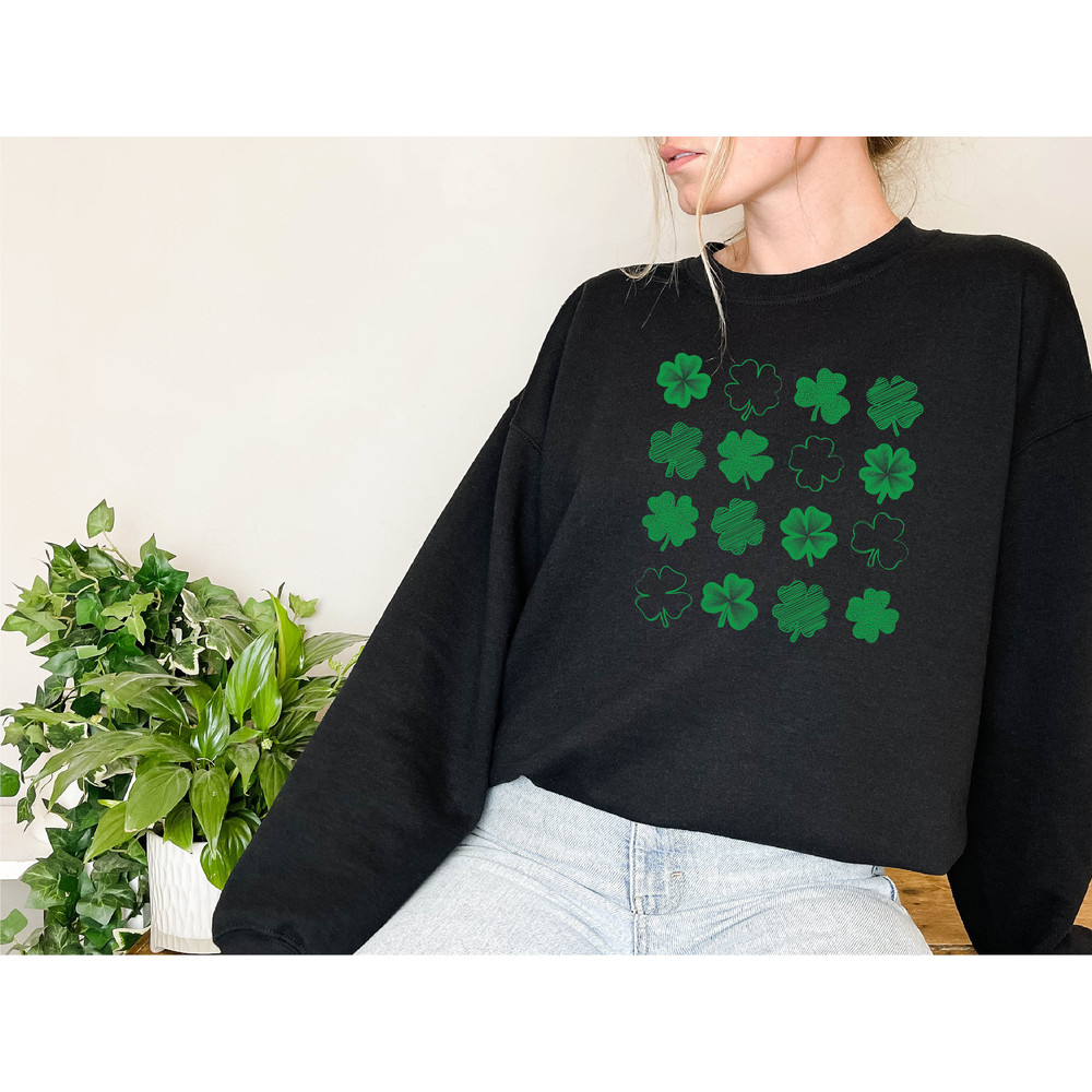 Cute Shamrocks Sweatshirt, Womens St Patrick's Day Sweatshirt, Happy Shamrock Shirt, Irish Shirt, Lucky St Patricks Day Shirt - 7.jpg