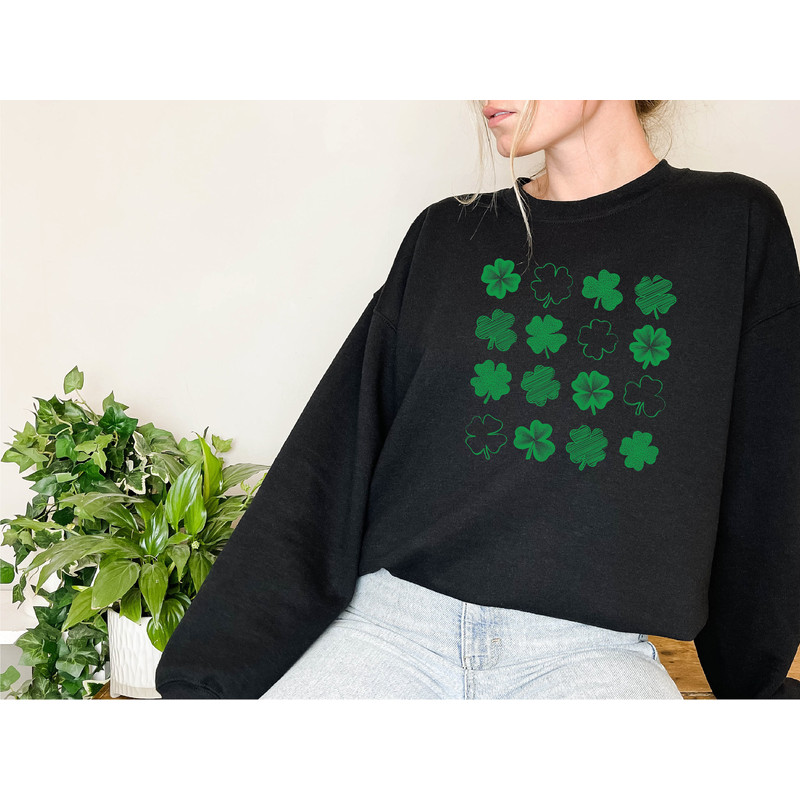 Cute Shamrocks Sweatshirt, Womens St Patrick's Day Sweatshirt, Happy Shamrock Shirt, Irish Shirt, Lucky St Patricks Day Shirt - 7.jpg