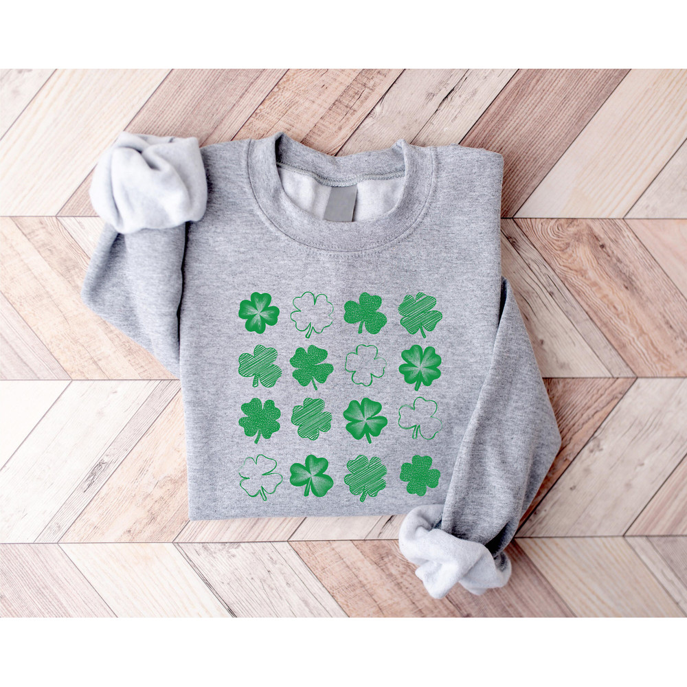 Cute Shamrocks Sweatshirt, Womens St Patrick's Day Sweatshirt, Happy Shamrock Shirt, Irish Shirt, Lucky St Patricks Day Shirt - 8.jpg