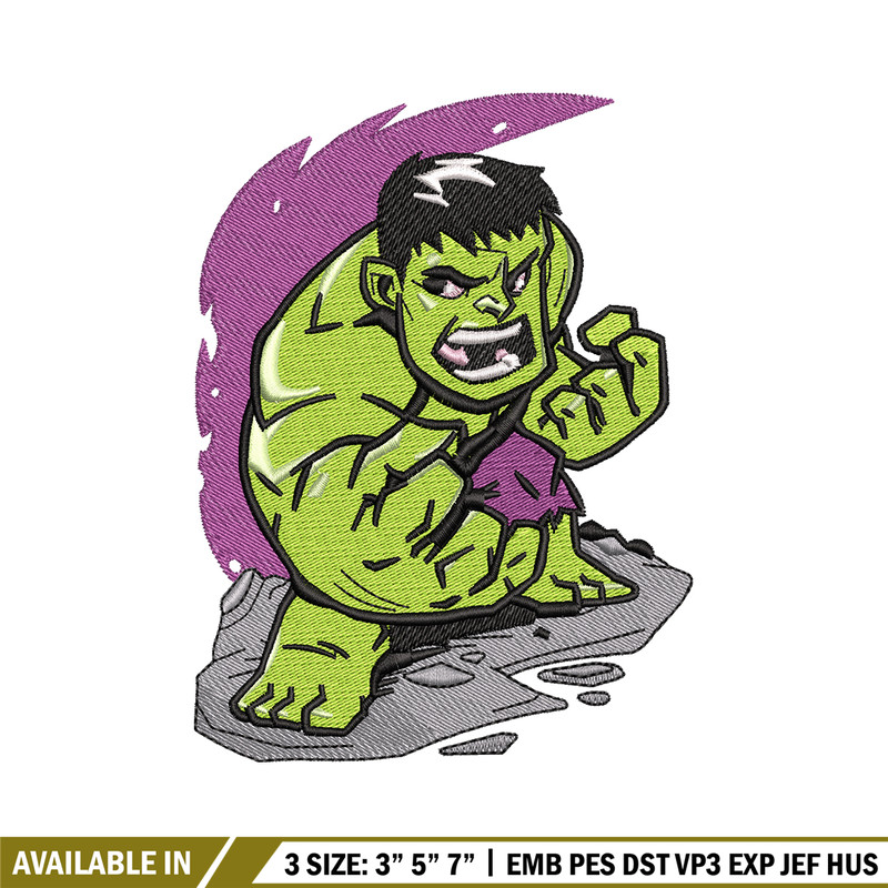 Hulk chibi embroidery design, Hulk chibi embroidery, movie design, Embroidery file, movie shirt, Digital download..jpg