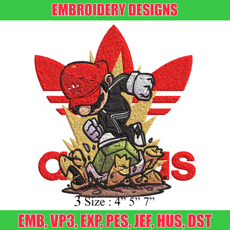Mario adidas Embroidery Design, Adidas Embroidery, Brand Embroidery, Embroidery File, Logo shirt, Digital download.jpg