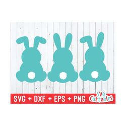 three easter bunnies svg - easter bunny cut file - svg - eps - dxf - png - easter bunny rabbit - silhouette - cricut - digital download