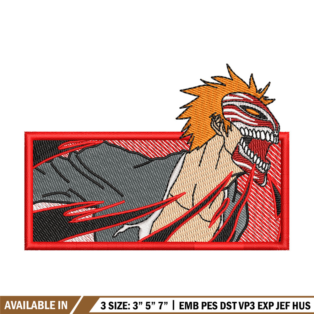 Ichigo red embroidery design, Bleach embroidery, Anime design, Embroidery shirt, Embroidery file, Digital download.jpg