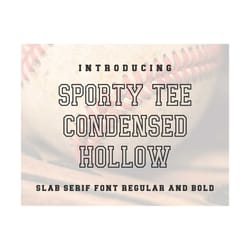 jp sporty tee condensed hollow - sport font - otf - ttf - sporty font - collegiate font - silhouette - cricut - digital file