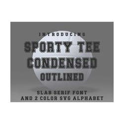 jp sporty tee condensed outlined - sport font - otf - ttf - sporty font - collegiate font - silhouette - cricut - digital file