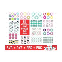 monogram frame svg bundle - svg - eps - dxf - png - monogram frame svg, monogram cut file, silhouette - cricut - digital download