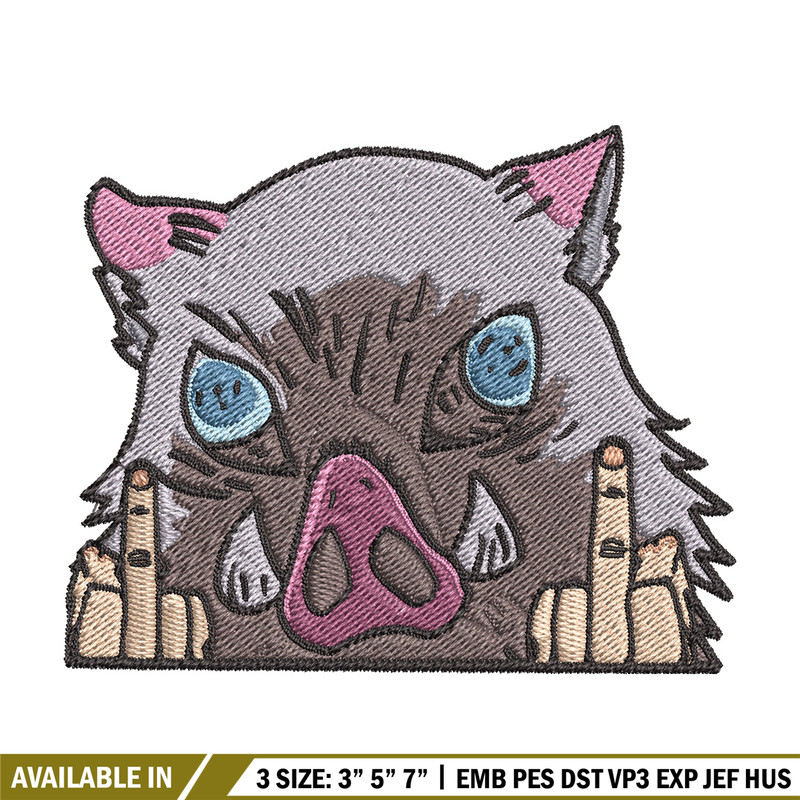 Inosuke boar embroidery design, Inosuke embroidery, Anime design, Embroidery shirt, Embroidery file,Digital download.jpg