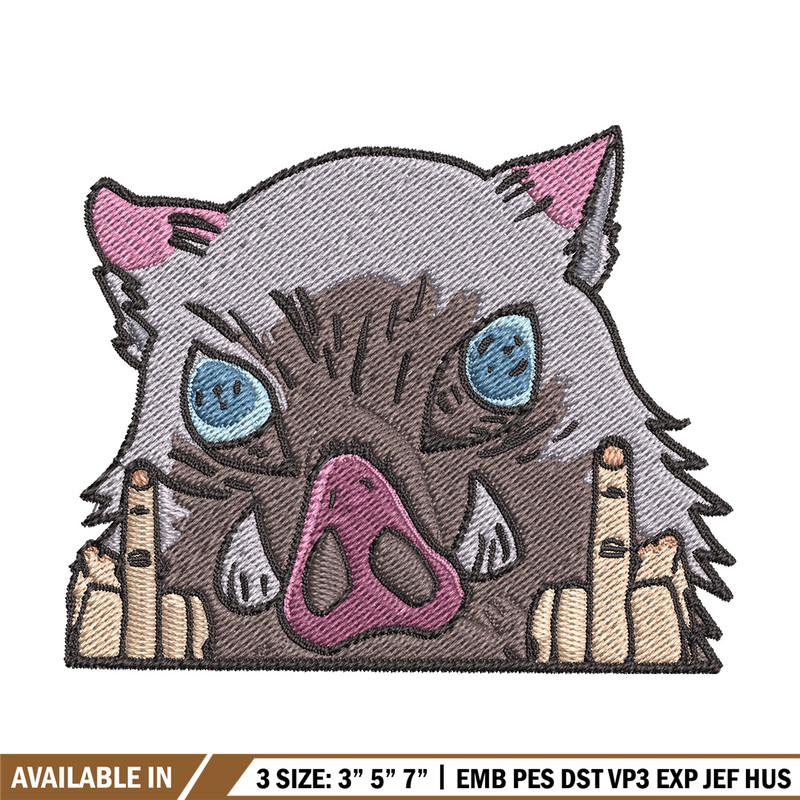 Inosuke boar embroidery design, Inosuke embroidery, Anime design, Embroidery shirt, Embroidery file,Digital download.jpg