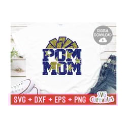 pom mom svg - cheer cut file - svg - dxf - eps - png - cheer mom cut file - pom pom - poms - silhouette - cricut - digital download