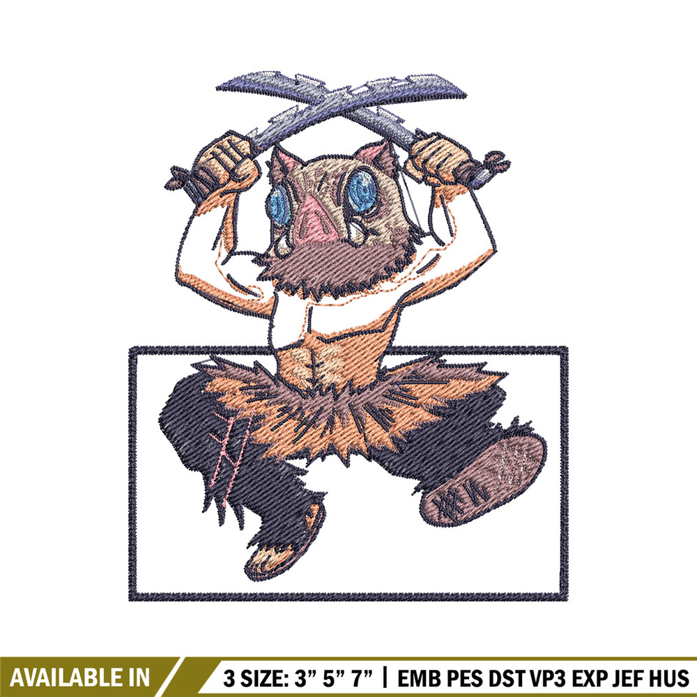 Inosuke funny embroidery design, Inosuke embroidery, Embroidery shirt, Embroidery file, Anime design, Digital download.jpg