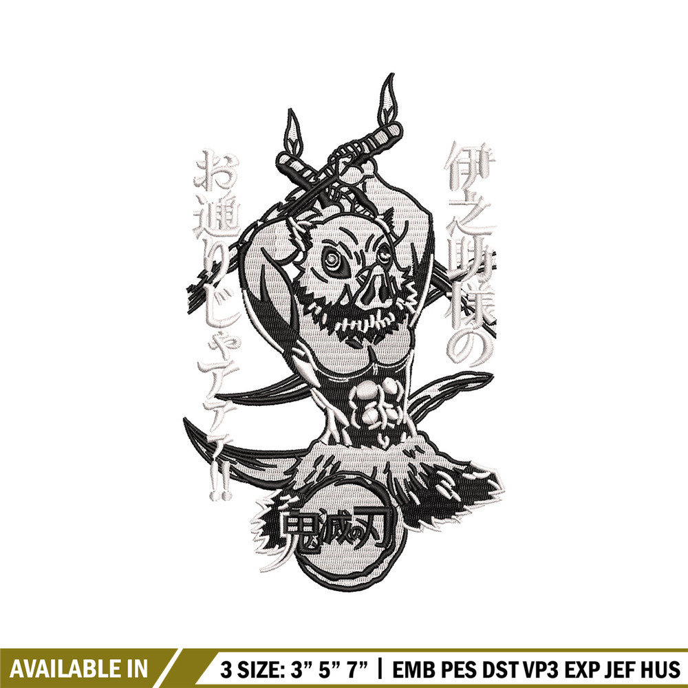 Inosuke hashibira embroidery design, Inosuke embroidery, Anime design,Embroidery shirt,Embroidery file, Digital download.jpg