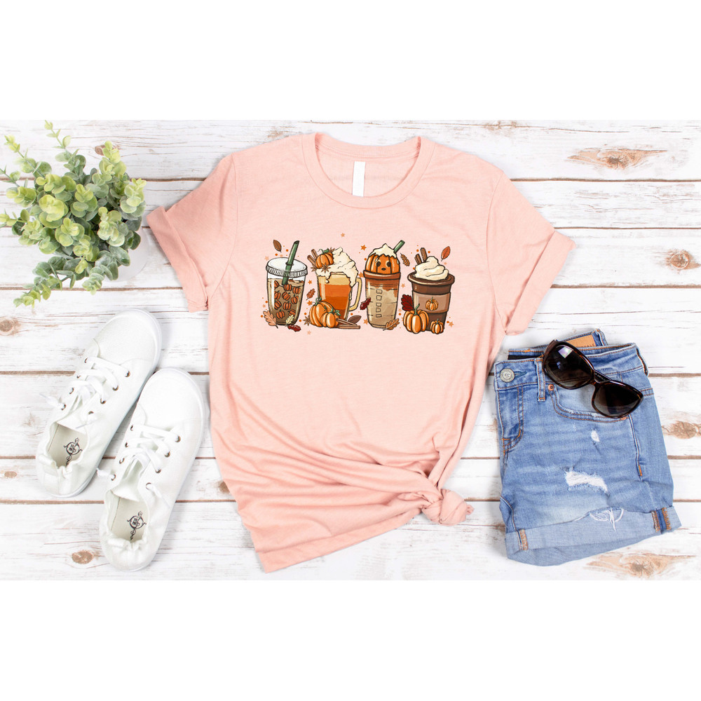 Fall Pumpkin Coffee Shirt, Coffee Lover Shirt, Halloween Pumpkin Latte Drink Cup, Pumpkin Spice Shirt, Thanksgiving Shirt, Teacher Halloween - 2.jpg