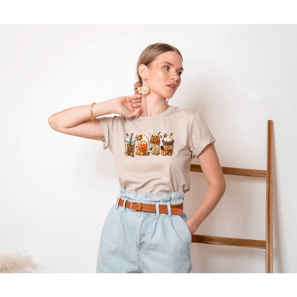 Fall Pumpkin Coffee Shirt, Coffee Lover Shirt, Halloween Pumpkin Latte Drink Cup, Pumpkin Spice Shirt, Thanksgiving Shirt, Teacher Halloween - 6.jpg