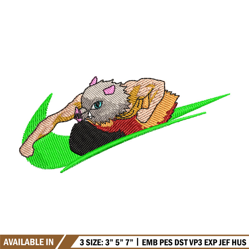 Inosuke Nike embroidery design, Kimetsu no Yaiba embroidery, Nike design, anime design, anime shirt, Digital download.jpg