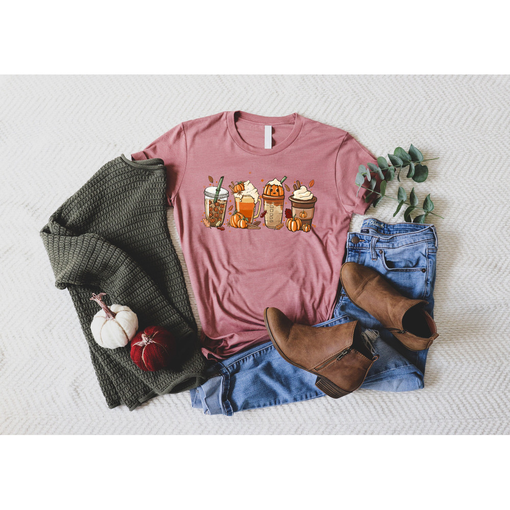 Fall Pumpkin Coffee Shirt, Coffee Lover Shirt, Halloween Pumpkin Latte Drink Cup, Pumpkin Spice Shirt, Thanksgiving Shirt, Teacher Halloween - 7.jpg