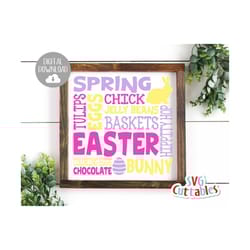 easter subway art svg - easter cut file - svg - eps - dxf - word art - easter bunny - easter egg - silhouette - cricut - digital download