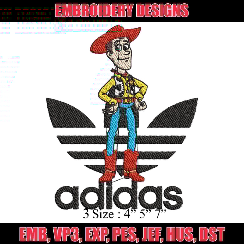 Woody adidas Embroidery Design, Adidas Embroidery, Embroidery File, Brand Embroidery, Logo shirt, Digital download.jpg