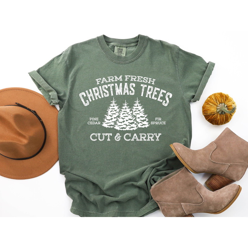 Farm Fresh Christmas Trees Shirt, Pine Spruce Fir, Christmas Gift Ideas, Holiday Shirt, Womens Christmas Shirt, Unisex Adult Tee, Winter Tee - 1.jpg