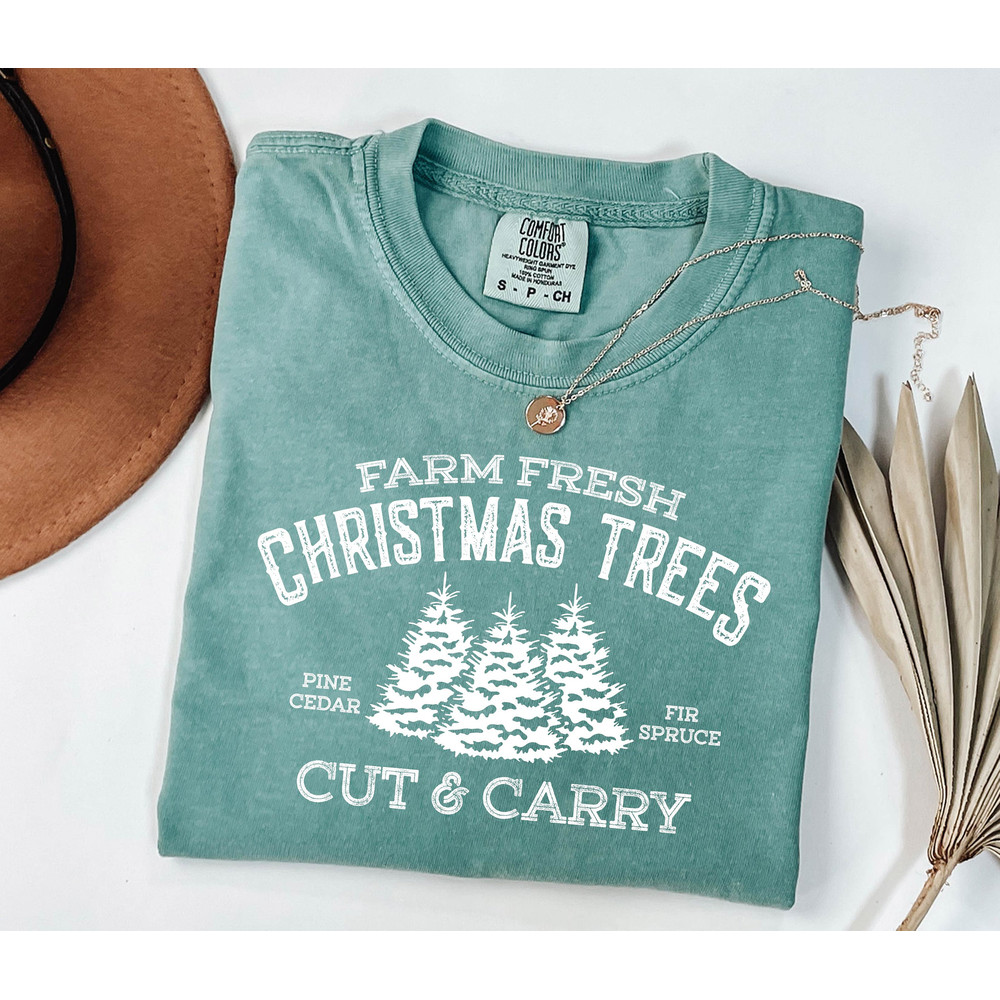 Farm Fresh Christmas Trees Shirt, Pine Spruce Fir, Christmas Gift Ideas, Holiday Shirt, Womens Christmas Shirt, Unisex Adult Tee, Winter Tee - 2.jpg
