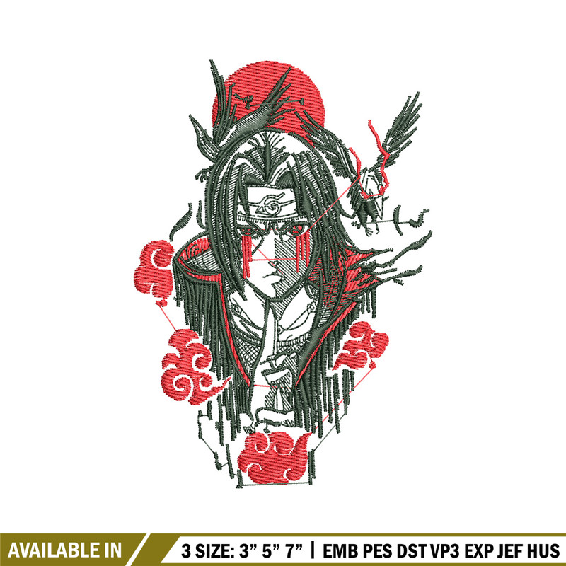 Itachi eagle embroidery design, Naruto embroidery, Anime design, Embroidery shirt, Embroidery file, Digital download.jpg