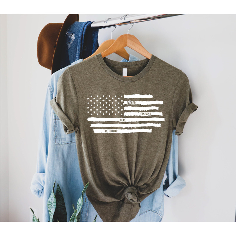Fathers Day Shirt, Dad Shirt, Husband Daddy Protector Hero Shirt, American Flag Shirt, Grandpa Shirt, Best Dad Shirt, Fathers Day Gift - 2.jpg