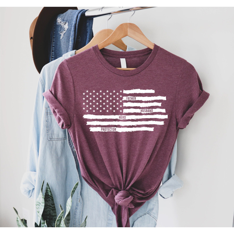 Fathers Day Shirt, Dad Shirt, Husband Daddy Protector Hero Shirt, American Flag Shirt, Grandpa Shirt, Best Dad Shirt, Fathers Day Gift - 4.jpg