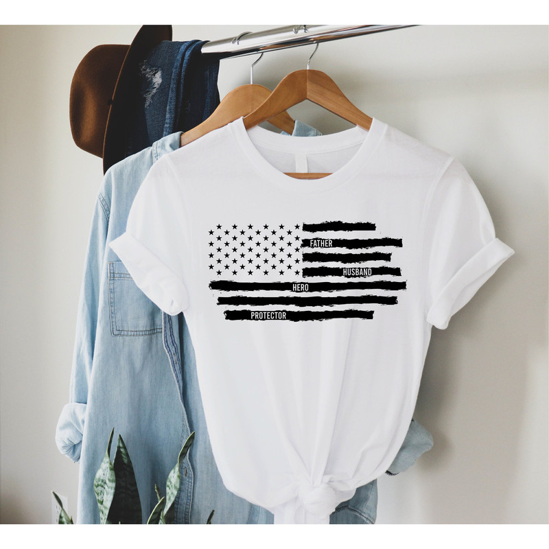 Fathers Day Shirt, Dad Shirt, Husband Daddy Protector Hero Shirt, American Flag Shirt, Grandpa Shirt, Best Dad Shirt, Fathers Day Gift - 5.jpg