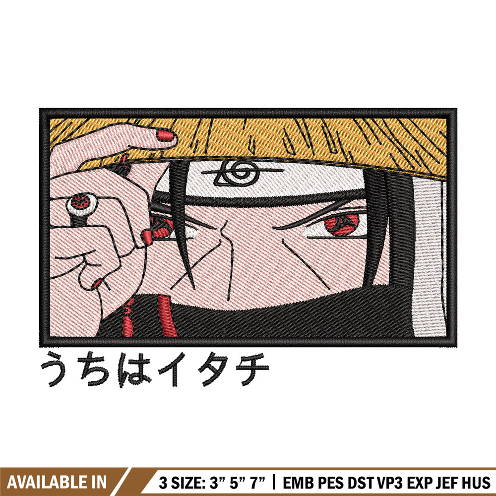 Itachi face embroidery design, Naruto embroidery, Anime design, Embroidery shirt, Embroidery file, Digital download.jpg