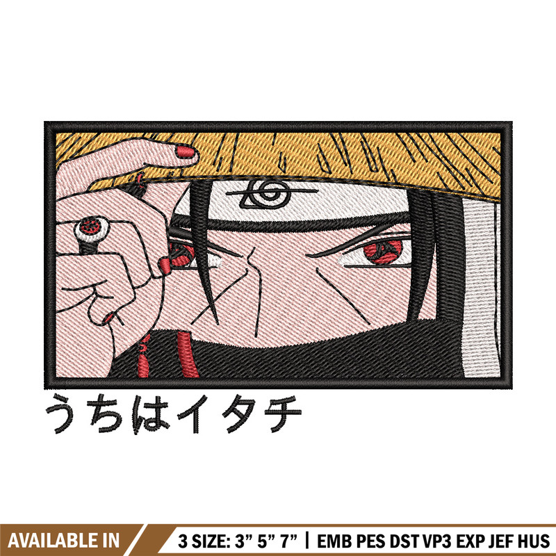 Itachi face embroidery design, Naruto embroidery, Anime design, Embroidery shirt, Embroidery file, Digital download.jpg